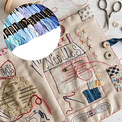 6層ポリエステル刺繍フロス  クロスステッチの糸  セグメント染めグラデーションカラー/クリスマス/秋カラーシリーズ  カラフル  0.5~1mm  約8.75ヤード（8m）/バンドル  12束/セット&nbsp;OCOR-WH20074-15M