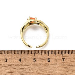 Quadratische Manschettenringe aus Messing mit Katzenauge&nbsp;RJEW-G344-01G-04
