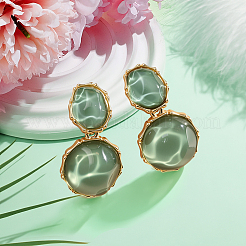 2 пара двухцветных сережек-гвоздиков из смолы EJEW-GO0003-22