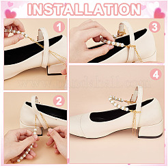 Стеклянные жемчужные бусины шнурки для высоких каблуков HJEW-OC00059