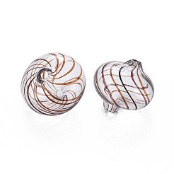 Прозрачные бусины из дутого стекла ручной работы&nbsp;GLAA-T012-20