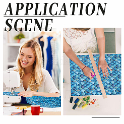 Ткани из полиэстера с рисунком рыбьей чешуи&nbsp;DIY-WH0292-79B