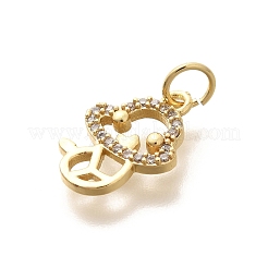 Cremagliera placcatura micro ottone spianare pendenti zirconi&nbsp;KK-H508-28G-09