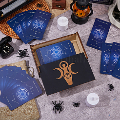 1 шт. прямоугольные гравированные деревянные коробки для хранения карт Таро с крышкой-слайдером для гадания&nbsp;CON-DC0001-17B