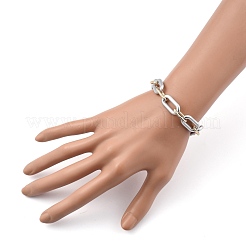 Braccialetti a catena con graffetta in alluminio e plastica ccb verniciati a spruzzo&nbsp;BJEW-JB05432-03