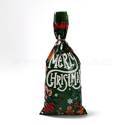 50 шт. Рождественские печатные целлофановые пакеты OPP с проволочными завязками ABAG-C013-04