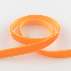 1-1/2インチの片面ベルベットリボン  オレンジ  1-1/2インチ（38.1mm）  約25ヤード/ロール（22.86メートル/ロール）&nbsp;OCOR-R019-38.1mm-035