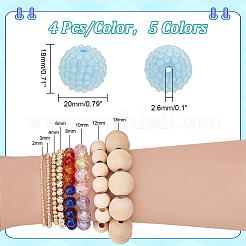 20шт 5 цвета непрозрачные акриловые бусины SACR-PH0002-18