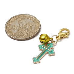 Подвески с эмалью из сплава креста HJEW-JM01075