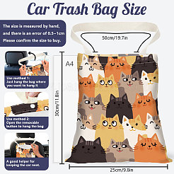 2 шт. двухцветные полиэстеровые подвесные автомобильные мусорные мешки с принтом&nbsp;ABAG-DR0001-16A