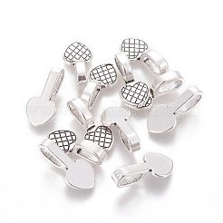 合金グルーオンフラットベイル  カドミウムフリー＆鉛フリー  ハート  アンティークシルバー  22x10.5x7.5mm  穴：8x5mm&nbsp;PALLOY-A20070-AS-LF