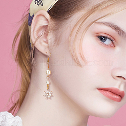 真鍮マイクロパヴェクリアキュービックジルコニアペンダント  花  長持ちメッキ  ライトゴールド  15x13x3.5mm  穴：1.4mm  20個/箱&nbsp;KK-NB0001-19