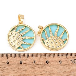 Латунные микропаве прозрачные подвески с фианитом&nbsp;KK-G543-20G-02