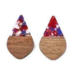 Подвески из прозрачной смолы и ореха&nbsp;RESI-T057-06F