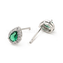 Серьги-капли из зеленого кубического циркония&nbsp;EJEW-F288-20P
