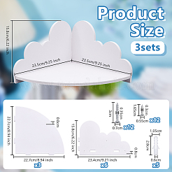 3 Stück Wandhalterungs-Set aus Wolkenholz&nbsp;ODIS-WH0099-178A