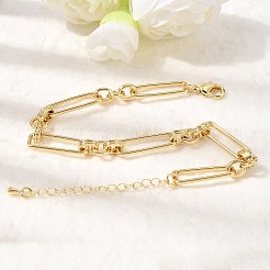 Rechteckige Armbänder aus Messinggliederkette für Damen&nbsp;BJEW-F531-03G