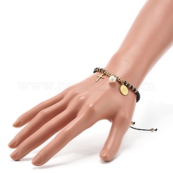 Armband aus natürlicher malaysischer Jade (gefärbt) und geflochtenen Perlen für Mädchen und Frauen&nbsp;BJEW-JB06958-02