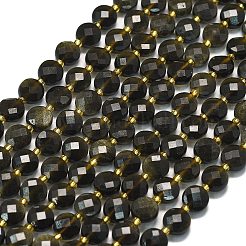 Естественный золотистый отлив обсидиан бисер пряди&nbsp;G-K389-B80-01