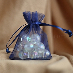 Pochettes Cadeaux En Organza Multicolore Sur Fond Bleu - Lot De 10 - Neuf