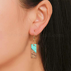 Pendentifs en résine transparente et bois de noyer&nbsp;RESI-CJ0001-70