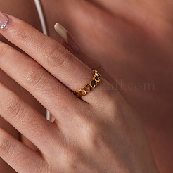 304 Edelstahl Hohl Herz Paar Ringe Nicht-Fading Schmuck Frauen&nbsp;LS-EW6903-8