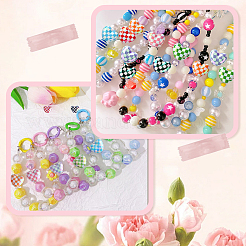 50шт УФ-покрытие непрозрачные акриловые бусины MACR-PA0001-21