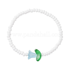 7 pz 7 colori perline di vetro braccialetti elastici per le donne&nbsp;BJEW-MZ00200