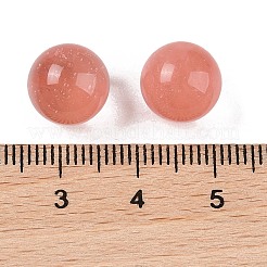 Сферические бусины из кварцевого стекла вишневого цвета без отверстий G-K353-04A-21