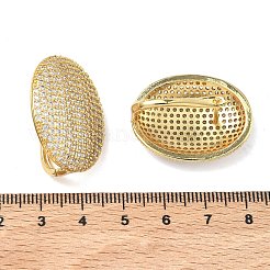 Orecchini a cerchio in ottone con zirconi cubici chiari micro pavè&nbsp;EJEW-C182-01G