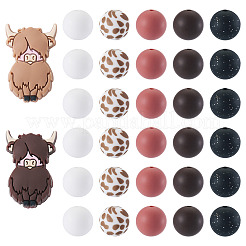 52шт набор печатных силиконовых бусин для фокусировки&nbsp;SIL-TA0002-99