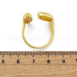 Латунные кольца-манжеты с микропаве и прозрачным цирконием для женщин RJEW-H248-06G