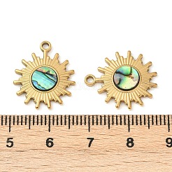 Подвески из натуральной ракушки пауа из нержавеющей стали 304 STAS-L288-15G-01