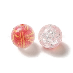 Perle acriliche craquelé verniciate a spruzzo in due tonalità&nbsp;OACR-G029-02J