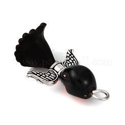 Подвески из непрозрачного черного акрила PALLOY-JF04414