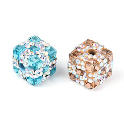 Бусины из полимерной глины со стразами и квадратным акрилом&nbsp;CLAY-T022-03A