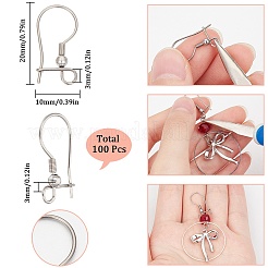 100 шт. фурнитура для сережек-колец из хирургической нержавеющей стали 316L STAS-SC0008-52