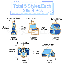 20 шт. 5 стиля серии кемпингового снаряжения эмалированные подвески из сплава&nbsp;FIND-YW0007-13B