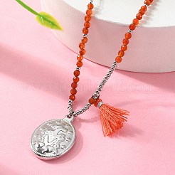 Овальные подвески Девы Марии из нержавеющей стали 304 NJEW-A045-24P