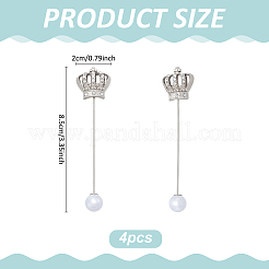 4 шт. брошь-булавка для лацкана со стразами в виде короны&nbsp;JEWB-PH0001-44P