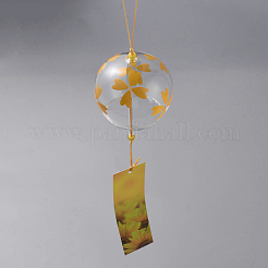 Японский стеклянный клевер с круглыми колокольчиками HJEW-WH0069-26B