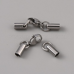 304ステンレススチール製ロブスタークロウ留め金  コー​​ドが終了すると  ステンレス鋼色  27.5mm  穴：3mm&nbsp;STAS-WH0044-06D-P