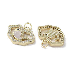 Pendentifs avec zircon cubiques à micro-pavés en laiton&nbsp;KK-G485-27A-G