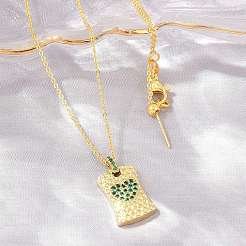 Colliers à pendentif coulissant ajustable en laiton&nbsp;KK-CBA4547-08G-02