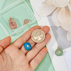 4 pièces 4 styles pendentifs en pierre mélangée naturelle et synthétique&nbsp;KK-HS0002-16A