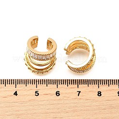 Латунные серьги-манжеты из прозрачного кубического циркония&nbsp;EJEW-F370-06G