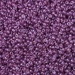 MIYUKIラウンドロカイユビーズ  日本製シードビーズ  （rr316)ライトアメジストゴールドラスター  11/0  2x1.3mm  穴：0.8mm  約1100PCS /ボトル  10 G /ボトル&nbsp;SEED-JP0008-RR0316