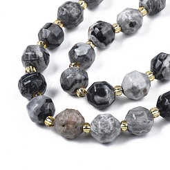 Натуральный камень карта/камень пикассо бусины нити G-N326-100-09