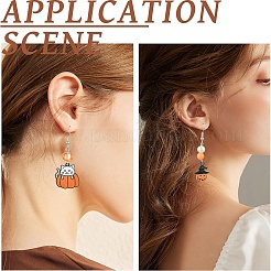 Наборы для изготовления висячих сережек из сплава эмали и акрила на тему Хэллоуина своими руками&nbsp;DIY-YW0009-97