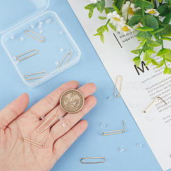 中空楕円ラックメッキ真鍮スタッドピアス金具10個  50個のプラスチック製イヤーナット付き  ゴールドカラー  25.5x6mm  ピン：0.7mm&nbsp;KK-BC0013-46B